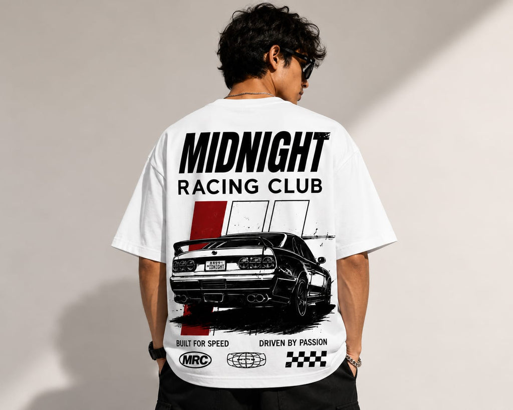 Midnight Driving Oversized T-Shirt | Vintage Racing Streetwear