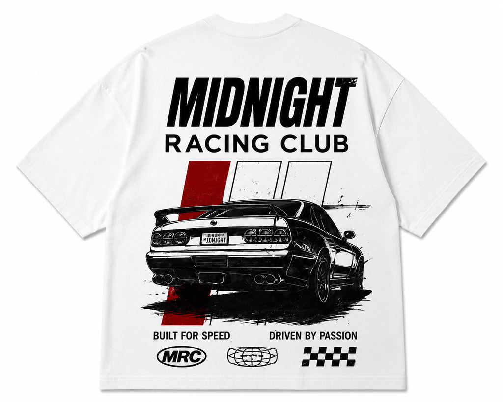 Midnight Driving Oversized T-Shirt | Vintage Racing Streetwear