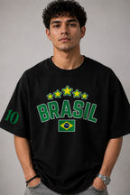 Brasil No.10 Oversized T-Shirt – Black Edition